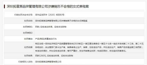 深圳拓普澌品牌管理公司两款鞋抽检不合格 曾因产品质量问题两次被罚